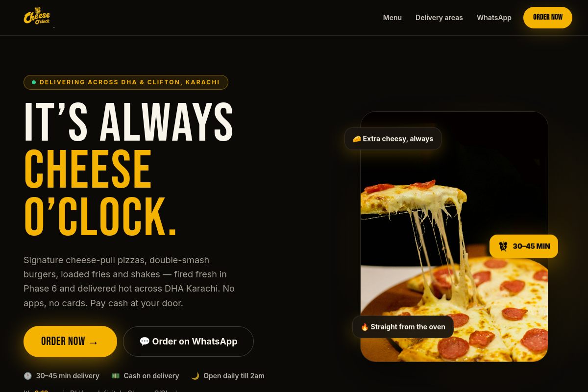 Cheese O'Clock website