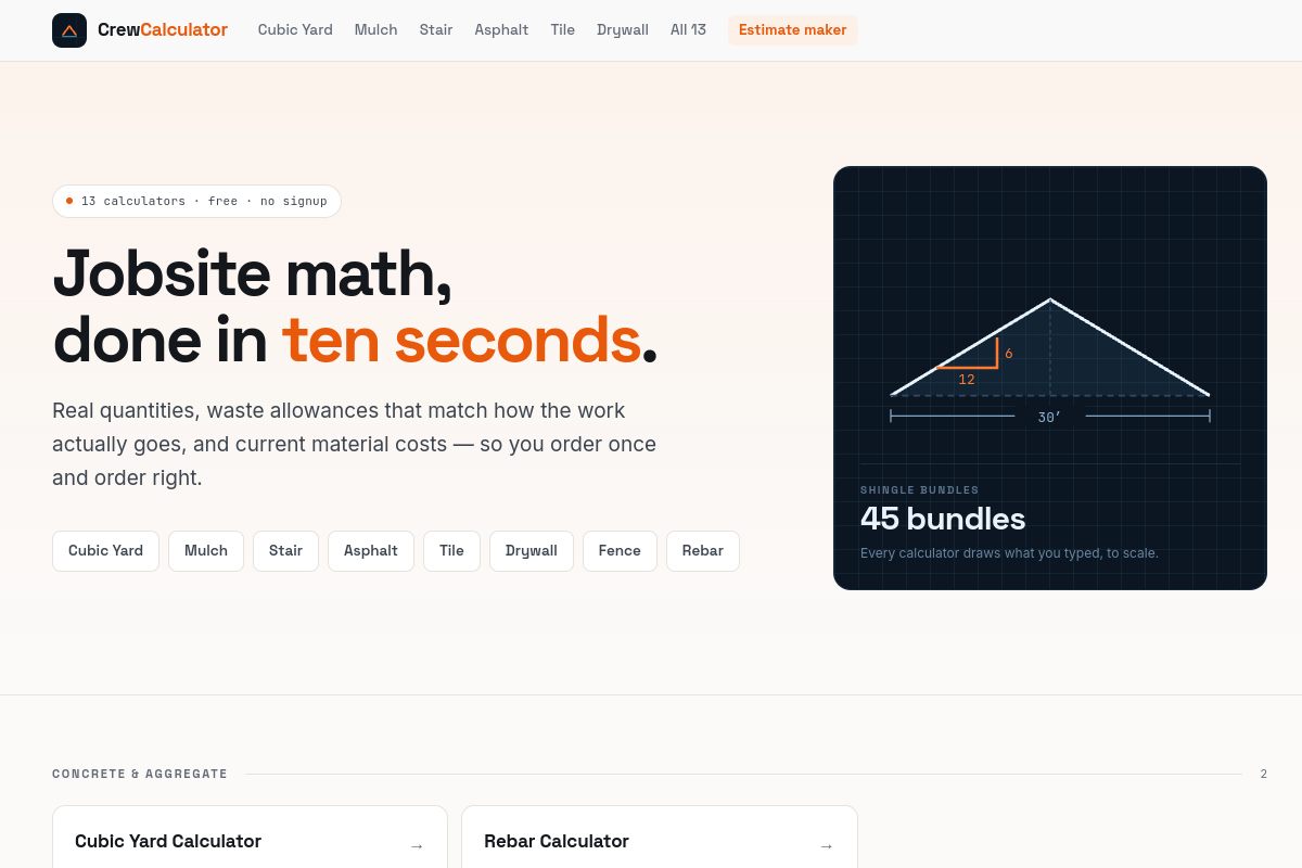 CrewCalculator website