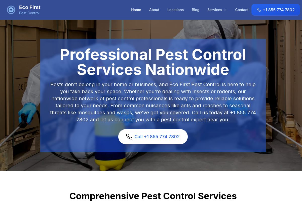 Eco First Pest Control website