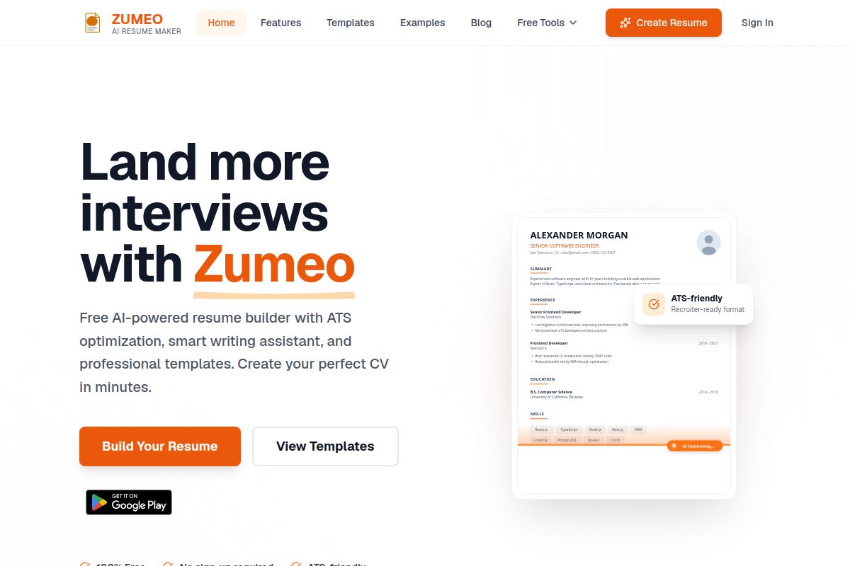 Zumeo website