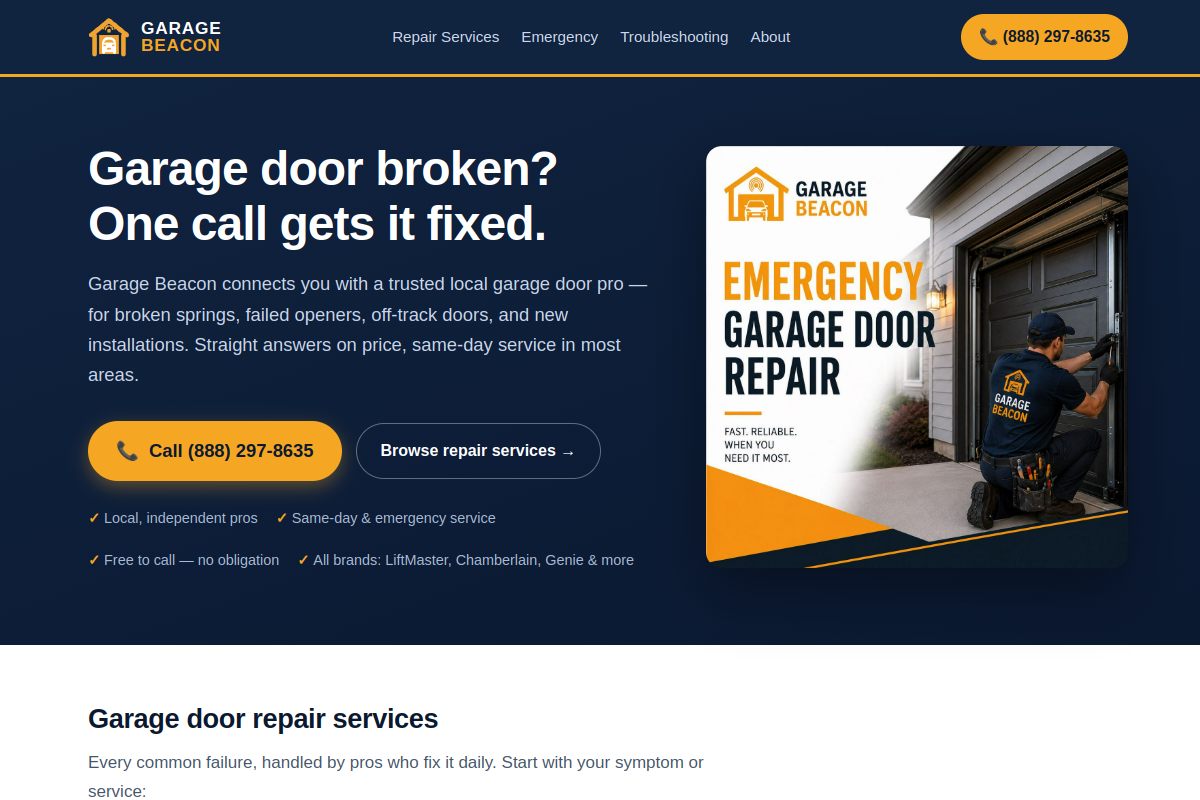 Garage Beacon website