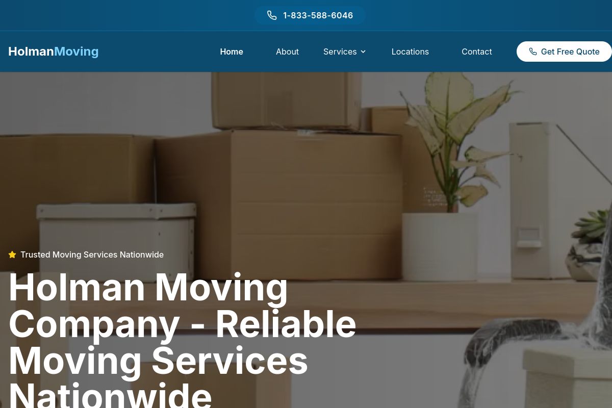 Holman Moving Company website