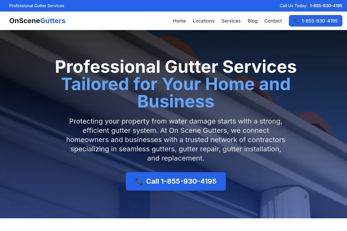 On Scene Gutters website