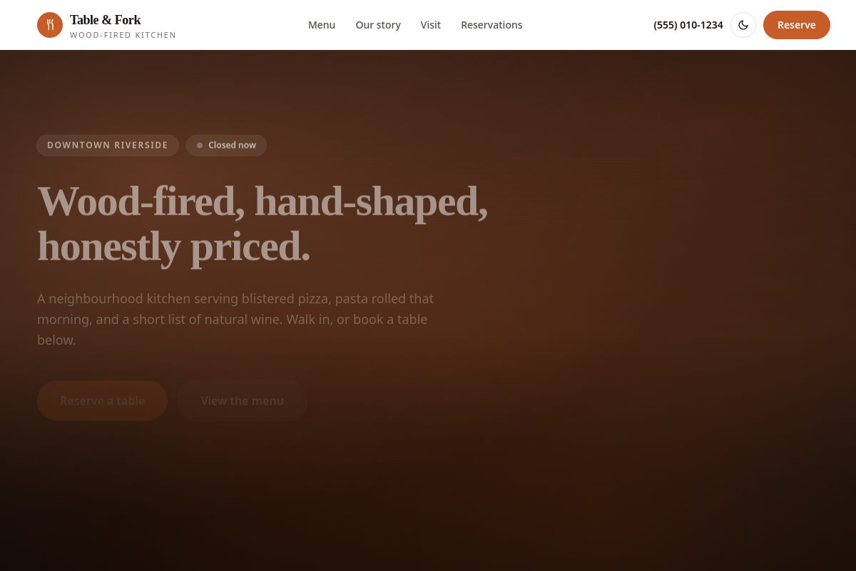 Table & Fork website