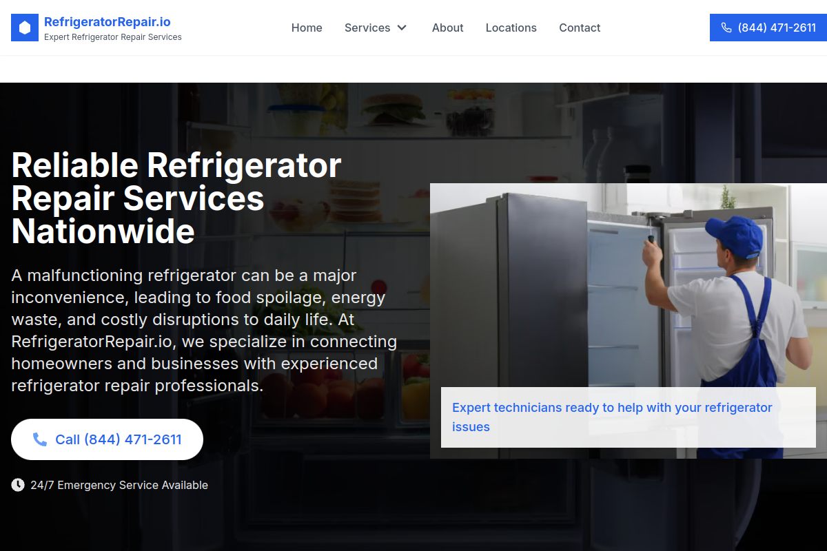 RefrigeratorRepair.io website
