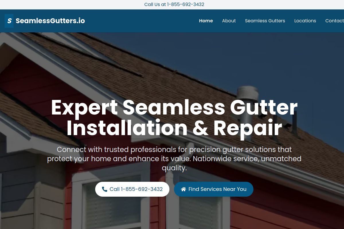 Seamless Gutters website